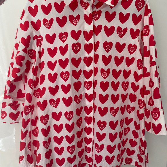 MaxMara Calamo Heart Print Shirt - Picture 3 of 6
